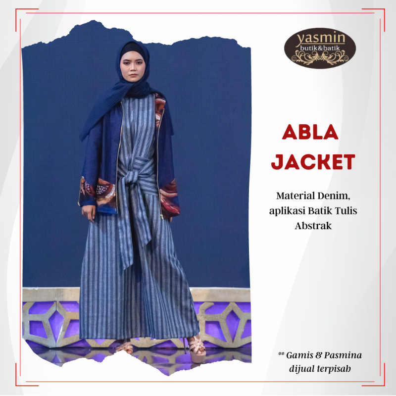 Abla Jaket Denim Batik Tulis Abstrak