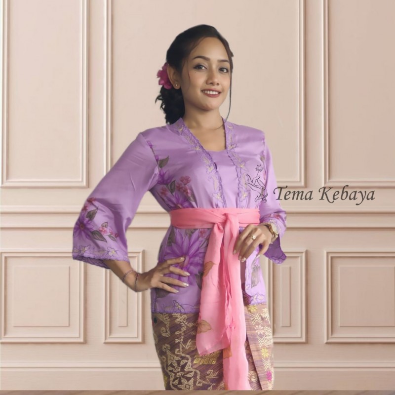 Kebaya Lukis Bunga Matahari - Rayon