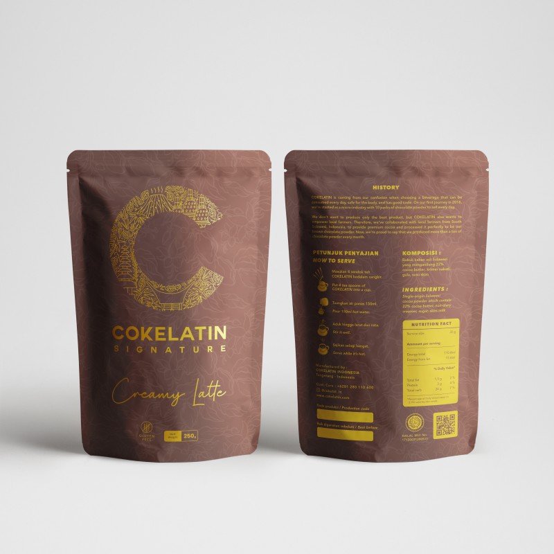 Bubuk Minuman Cokelat Creamy Latte 250gr