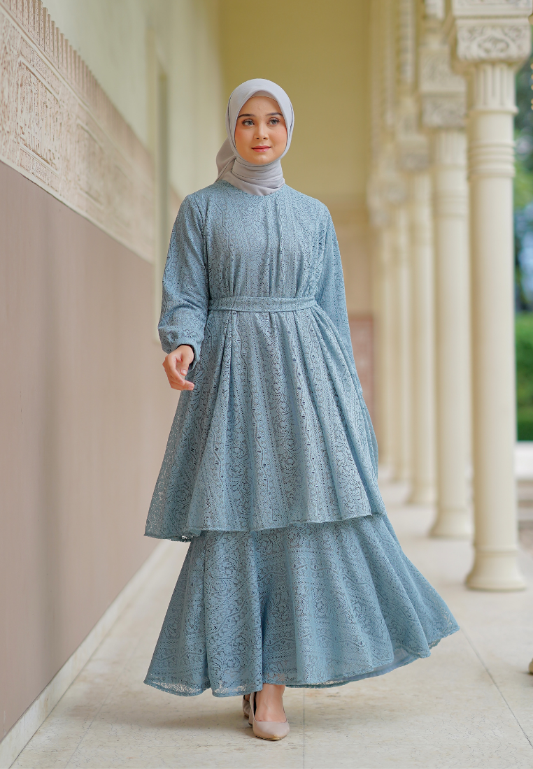 Dahlia Dress Teal Blue