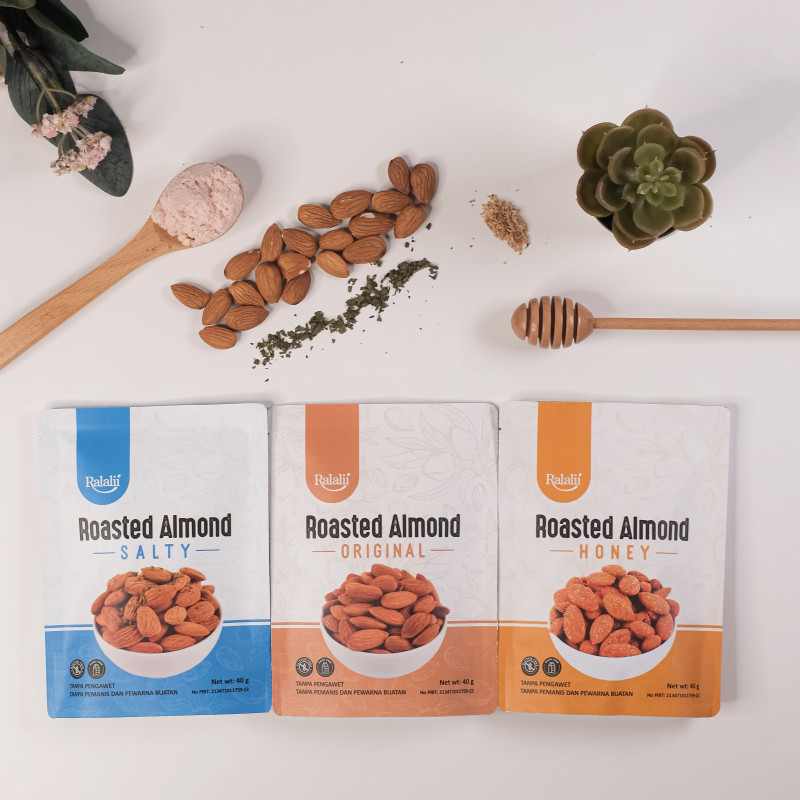 Almond Panggang  40 gr (pouch) 5 Pilihan Rasa