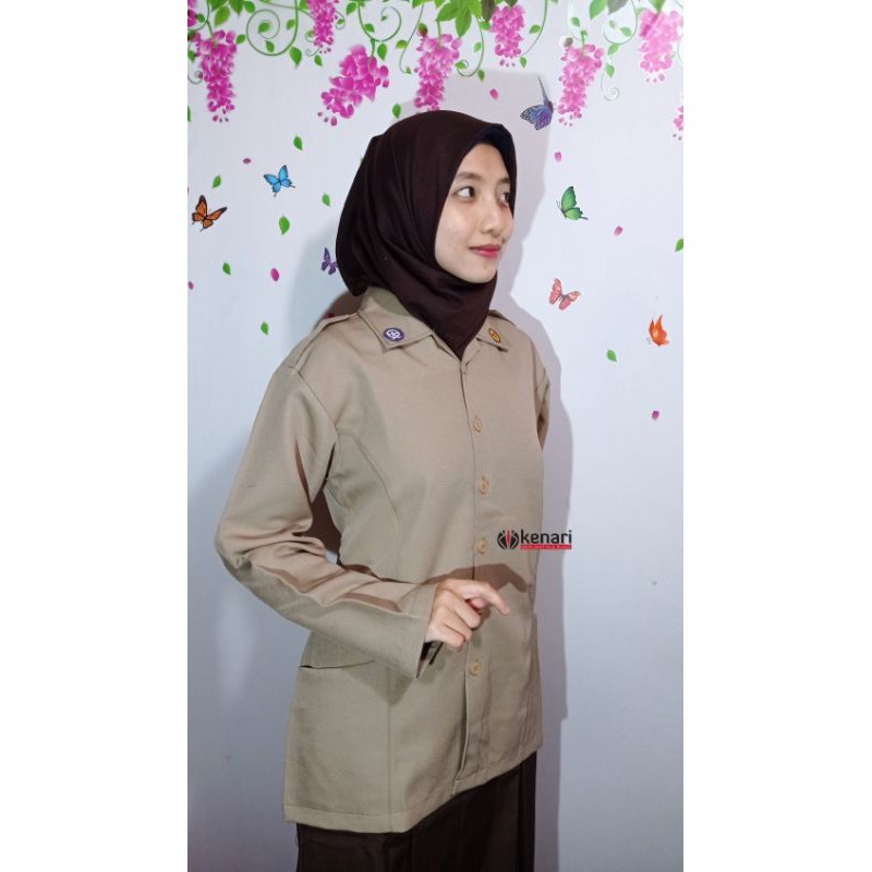 Baju Pramuka Perempuan Bahan Rapilo Seragam Guru Pembina