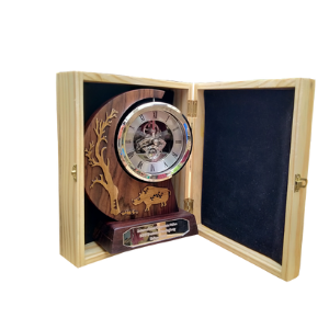 Crescent Desk Clock Rosewood